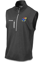 Columbia Kansas Jayhawks Mens Charcoal Explorer Sleeveless Jacket