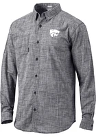 Columbia K-State Wildcats Mens Black Under Exposure Long Sleeve Dress Shirt