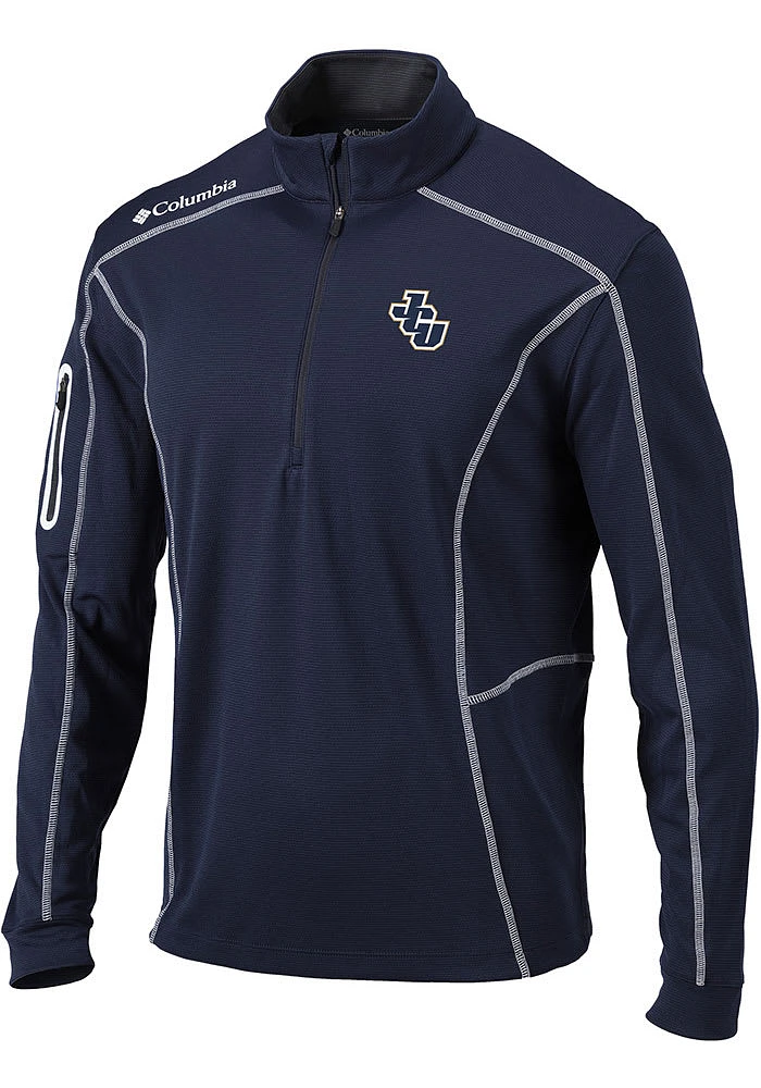 Columbia John Carroll Blue Streaks Mens Navy Shotgun Long Sleeve Qtr Zip Pullover