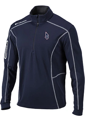 Columbia Duquesne Dukes Mens Navy Blue Shotgun Long Sleeve Qtr Zip Pullover