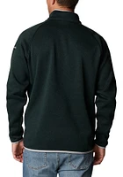 Columbia Michigan State Spartans Mens Green Canyon Point Sweater Fleece Long Sleeve Qtr Zip Pullov..