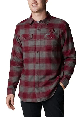 Columbia Texas A&M Aggies Mens Grey Flare Gun Flannel Long Sleeve Dress Shirt