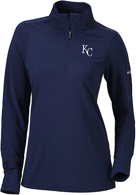 Columbia Kansas City Royals Womens Navy Blue Bay Qtr Zip Pullover