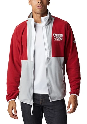 Columbia Oklahoma Sooners Mens Crimson Bowl Back Fleece Medium Weight Jacket