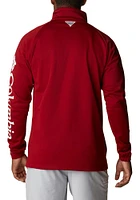 Columbia Oklahoma Sooners Mens Crimson Terminal Tackle Fleece Long Sleeve Qtr Zip Pullover