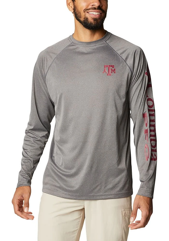 Columbia Texas A&M Aggies Charcoal Terminal Tackle Long Sleeve T-Shirt