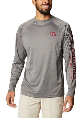 Columbia Texas A&M Aggies Charcoal Terminal Tackle Long Sleeve T-Shirt