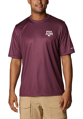 Columbia Texas A&M Aggies Maroon Logo Terminal Tackle Short Sleeve T Shirt