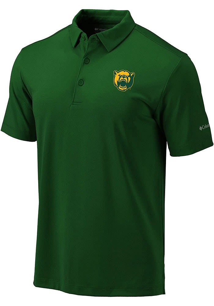 Columbia Baylor Bears Mens Green Drive Short Sleeve Polo