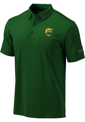 Columbia Baylor Bears Mens Green Drive Short Sleeve Polo