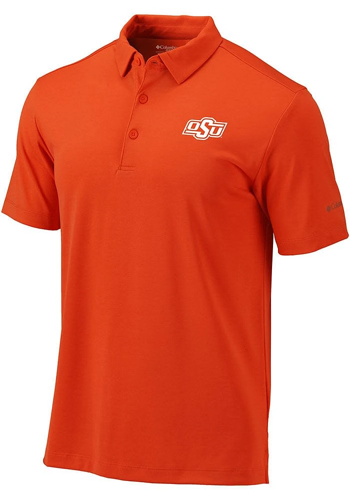 Columbia Oklahoma State Cowboys Mens Orange Drive Short Sleeve Polo