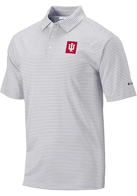 Columbia Indiana Hoosiers Mens Grey Club Invite Short Sleeve Polo