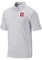 Columbia Indiana Hoosiers Mens Grey Club Invite Short Sleeve Polo