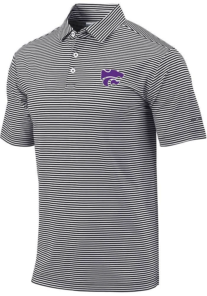 Columbia K-State Wildcats Mens Black Club Invite Short Sleeve Polo