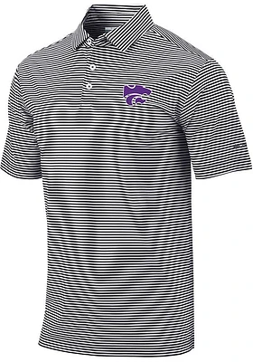 Columbia K-State Wildcats Mens Black Club Invite Short Sleeve Polo