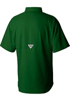 Columbia Baylor Bears Mens Green Tamiami Short Sleeve Dress Shirt