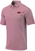 Columbia Arkansas Razorbacks Mens Red Invite Short Sleeve Polo
