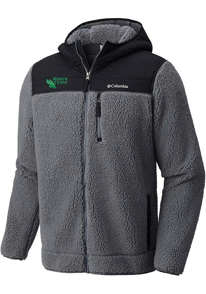 Mens North Texas Mean Green Columbia Moutainside Heavyweight Jacket - Charcoal