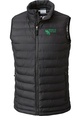 Columbia North Texas Mean Green Mens Black Powder Lite Sleeveless Jacket