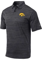 Columbia Iowa Hawkeyes Mens Black Set Short Sleeve Polo
