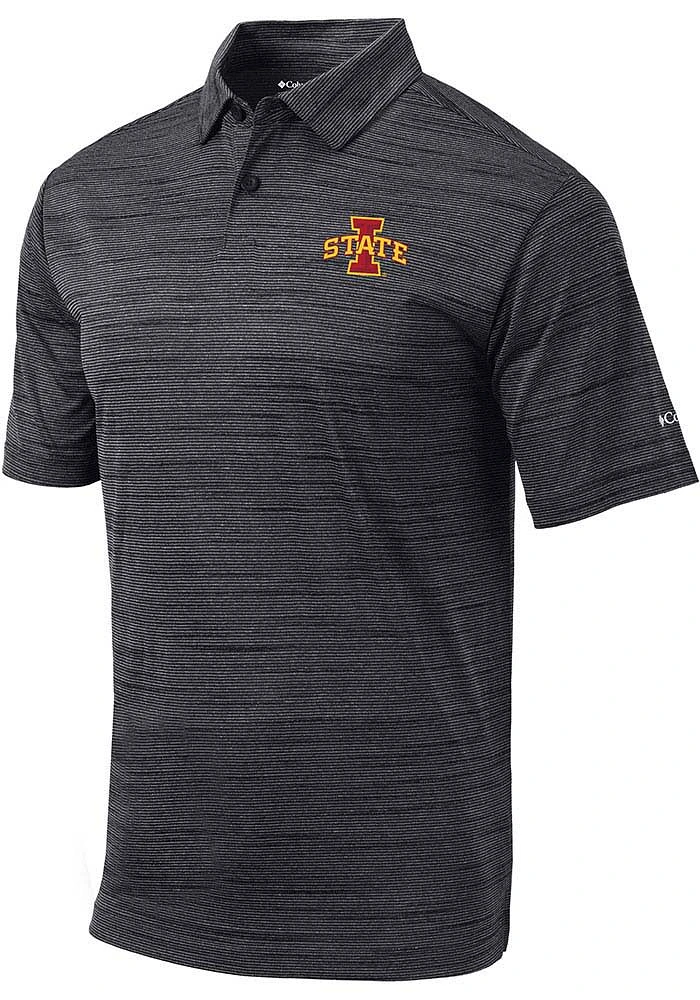 Columbia Iowa State Cyclones Mens Black Set Short Sleeve Polo
