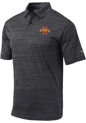Columbia Iowa State Cyclones Mens Black Set Short Sleeve Polo