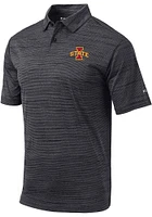 Columbia Iowa State Cyclones Mens Black Set Short Sleeve Polo
