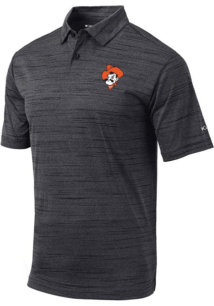 Columbia Oklahoma State Cowboys Mens Black Set Short Sleeve Polo