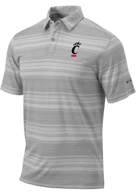 Columbia Cincinnati Bearcats Mens Grey Slide Short Sleeve Polo