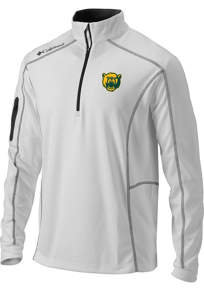 Columbia Baylor Bears Mens White Shotgun Long Sleeve Qtr Zip Pullover