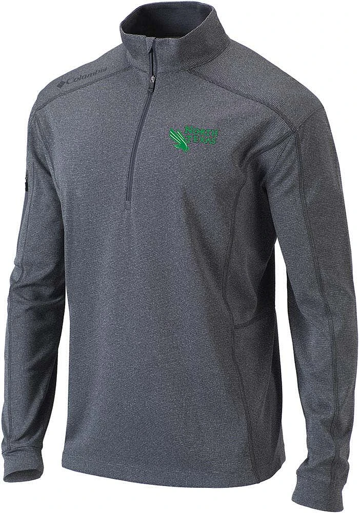 Columbia North Texas Mean Green Mens Grey Shotgun Long Sleeve Qtr Zip Pullover