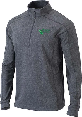 Columbia North Texas Mean Green Mens Grey Shotgun Long Sleeve Qtr Zip Pullover