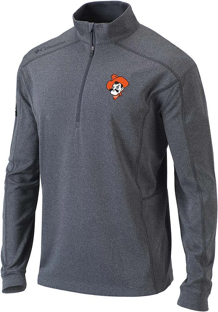 Columbia Oklahoma State Cowboys Mens Grey Shotgun Long Sleeve Qtr Zip Pullover