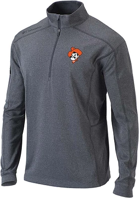Columbia Oklahoma State Cowboys Mens Grey Shotgun Long Sleeve Qtr Zip Pullover