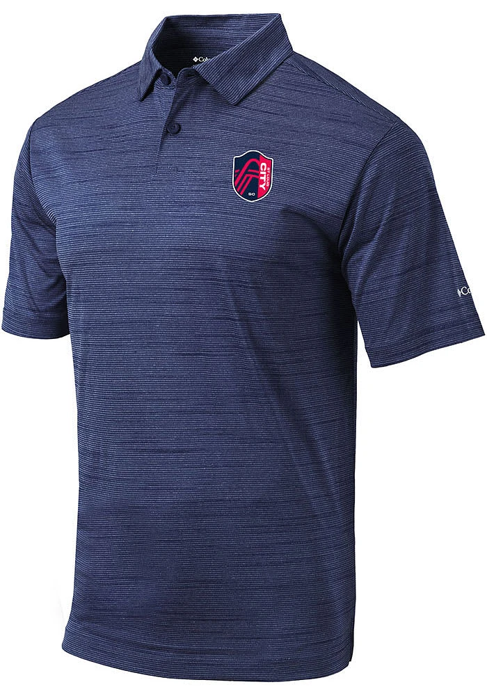 Columbia St Louis City SC Mens Navy Blue Set Short Sleeve Polo