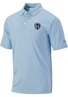 Columbia Sporting Kansas City Mens Light Blue Club Invite Short Sleeve Polo