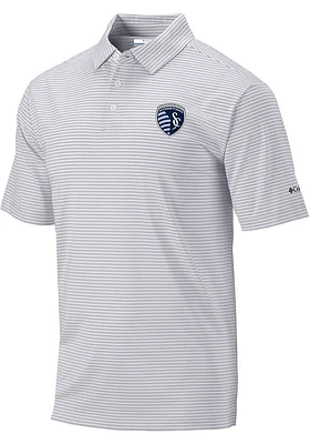 Columbia Sporting Kansas City Mens Grey Club Invite Short Sleeve Polo