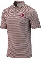 Columbia Texas A&M Aggies Mens Maroon Club Invite Stripe Short Sleeve Polo