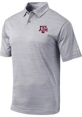 Columbia Texas A&M Aggies Mens Grey Set Short Sleeve Polo