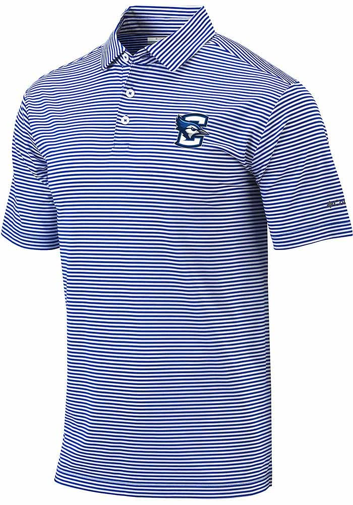 Columbia Creighton Bluejays Mens Blue Club Invite Short Sleeve Polo