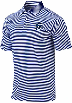 Columbia Creighton Bluejays Mens Blue Club Invite Short Sleeve Polo