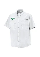 Columbia North Texas Mean Green Mens White Tamiami Short Sleeve Dress Shirt