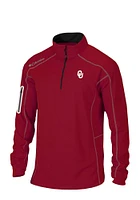 Columbia Oklahoma Sooners Mens Crimson Shotgun Long Sleeve Qtr Zip Pullover