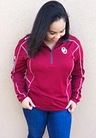 Columbia Oklahoma Sooners Mens Crimson Shotgun Long Sleeve Qtr Zip Pullover