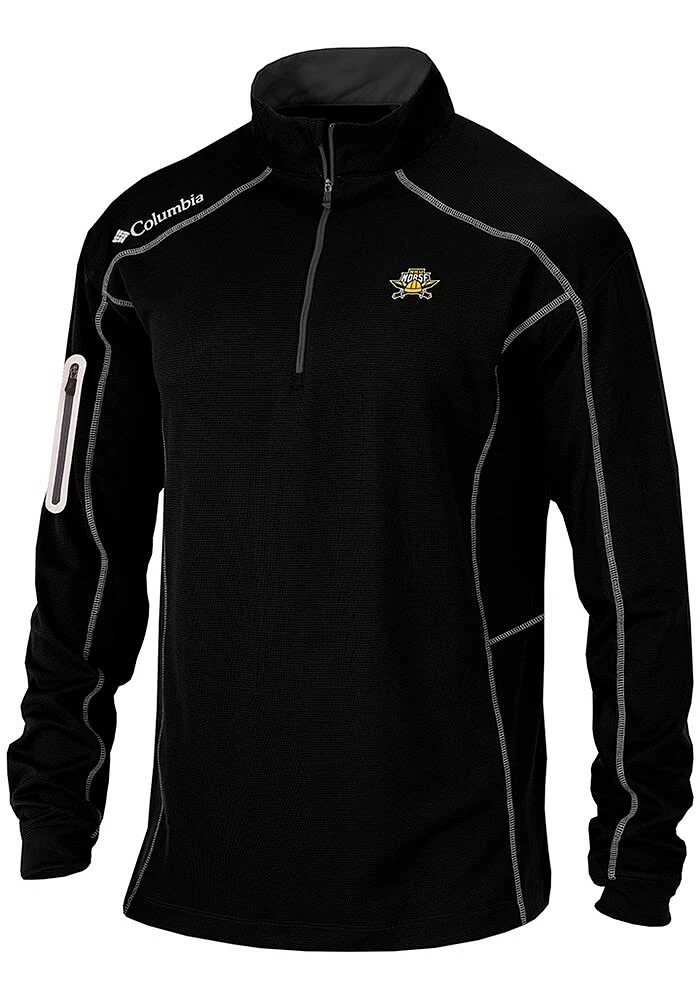 Columbia Northern Kentucky Norse Mens Black Shotgun Long Sleeve Qtr Zip Pullover