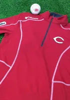 Columbia Cincinnati Reds Mens Shotgun Long Sleeve Qtr Zip Pullover