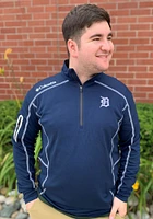 Columbia Detroit Tigers Mens Navy Blue Shotgun Long Sleeve Qtr Zip Pullover
