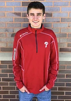 Columbia Philadelphia Phillies Mens Shotgun Long Sleeve Qtr Zip Pullover