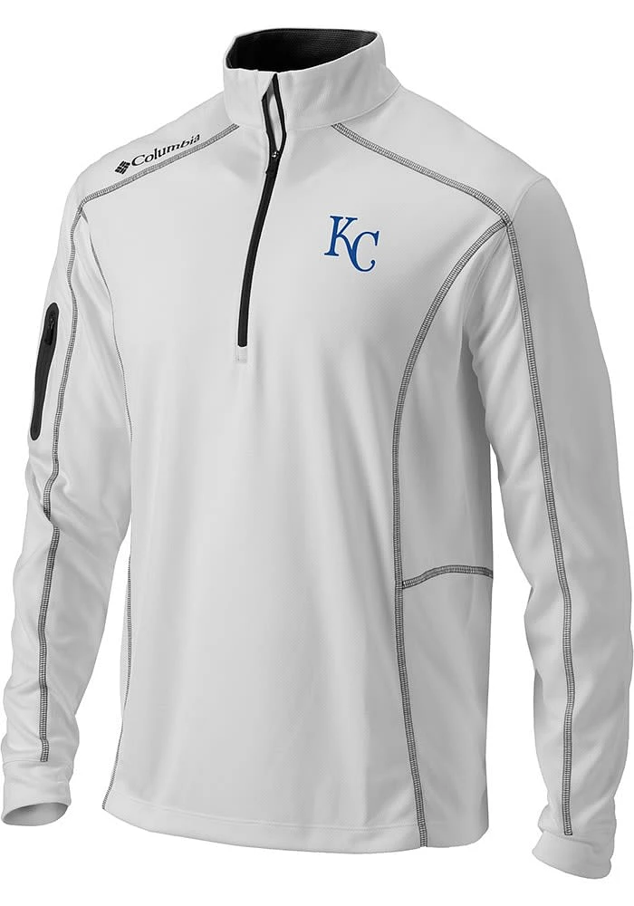 Columbia Kansas City Royals Mens Shotgun Long Sleeve Qtr Zip Pullover