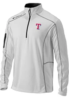 Columbia Texas Rangers Mens White Shotgun Long Sleeve Qtr Zip Pullover